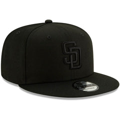 San Diego Padres Black on Black 9FIFTY Snapback Adjustable Hat Black