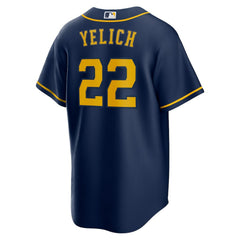 Christian Yelich Milwaukee Brewers Alternate 2 Replica Jersey Navy