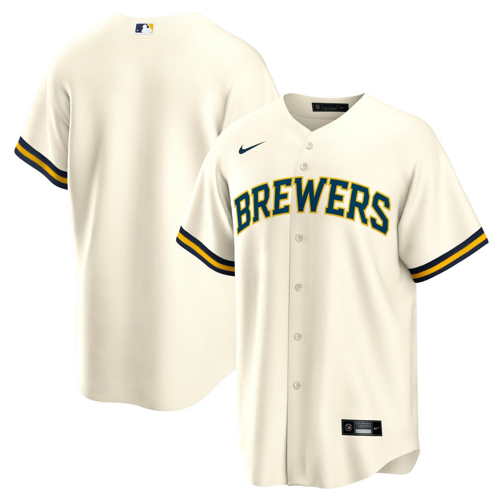 Milwaukee Brewers Home Replica Team Jersey Cream