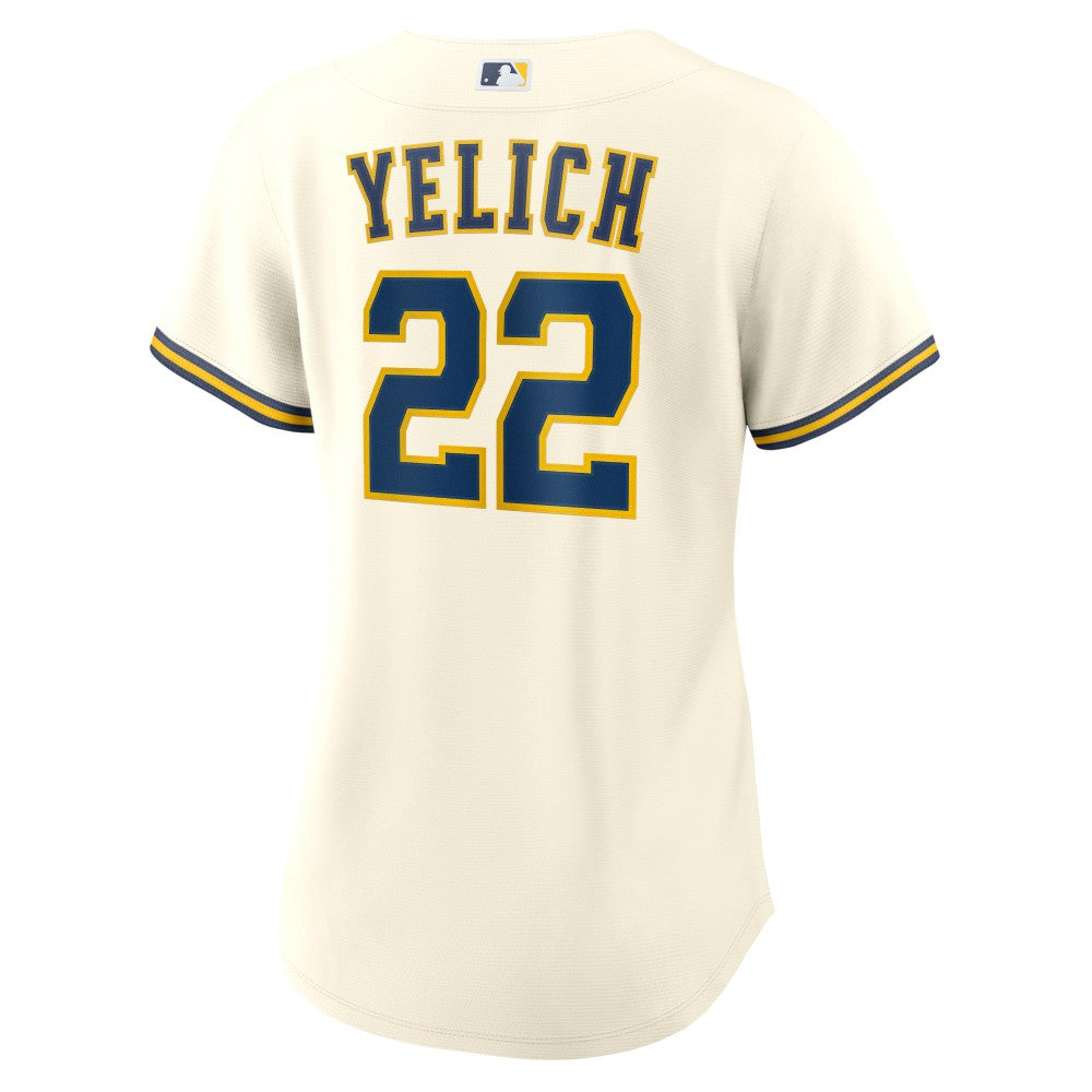 Christian Yelich Milwaukee Brewers Women's Home Replica Player Jersey Cream