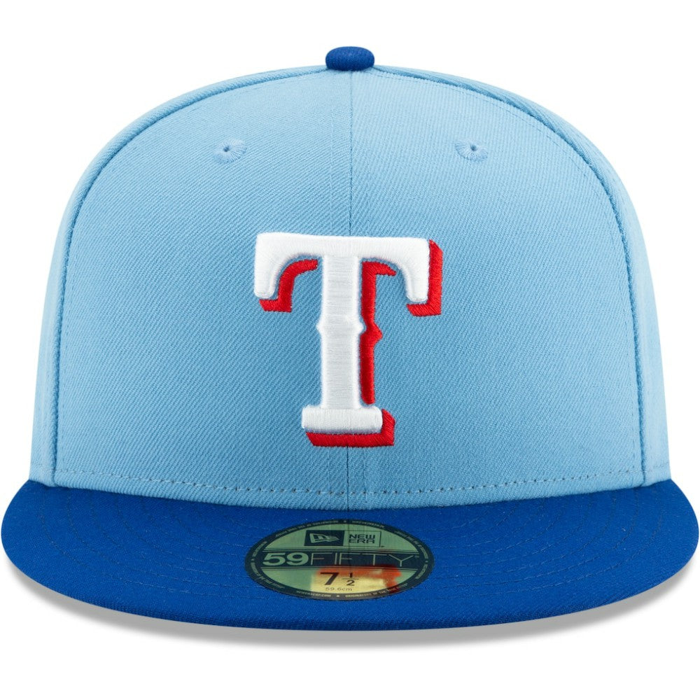 Texas Rangers On-Field Authentic Collection 59FIFTY Fitted Hat Light Blue/Royal