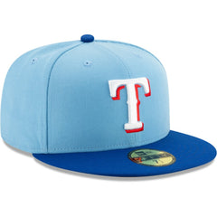 Texas Rangers On-Field Authentic Collection 59FIFTY Fitted Hat Light Blue/Royal