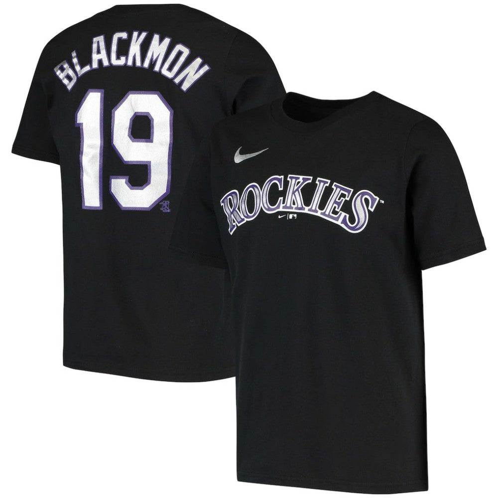 Charlie Blackmon Colorado Rockies Youth Name & Number T-Shirt Black