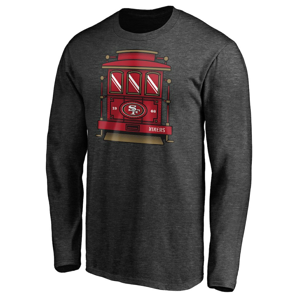 San Francisco 49ers Hometown Trolley Car Long Sleeve T-Shirt - Heather Gray sale