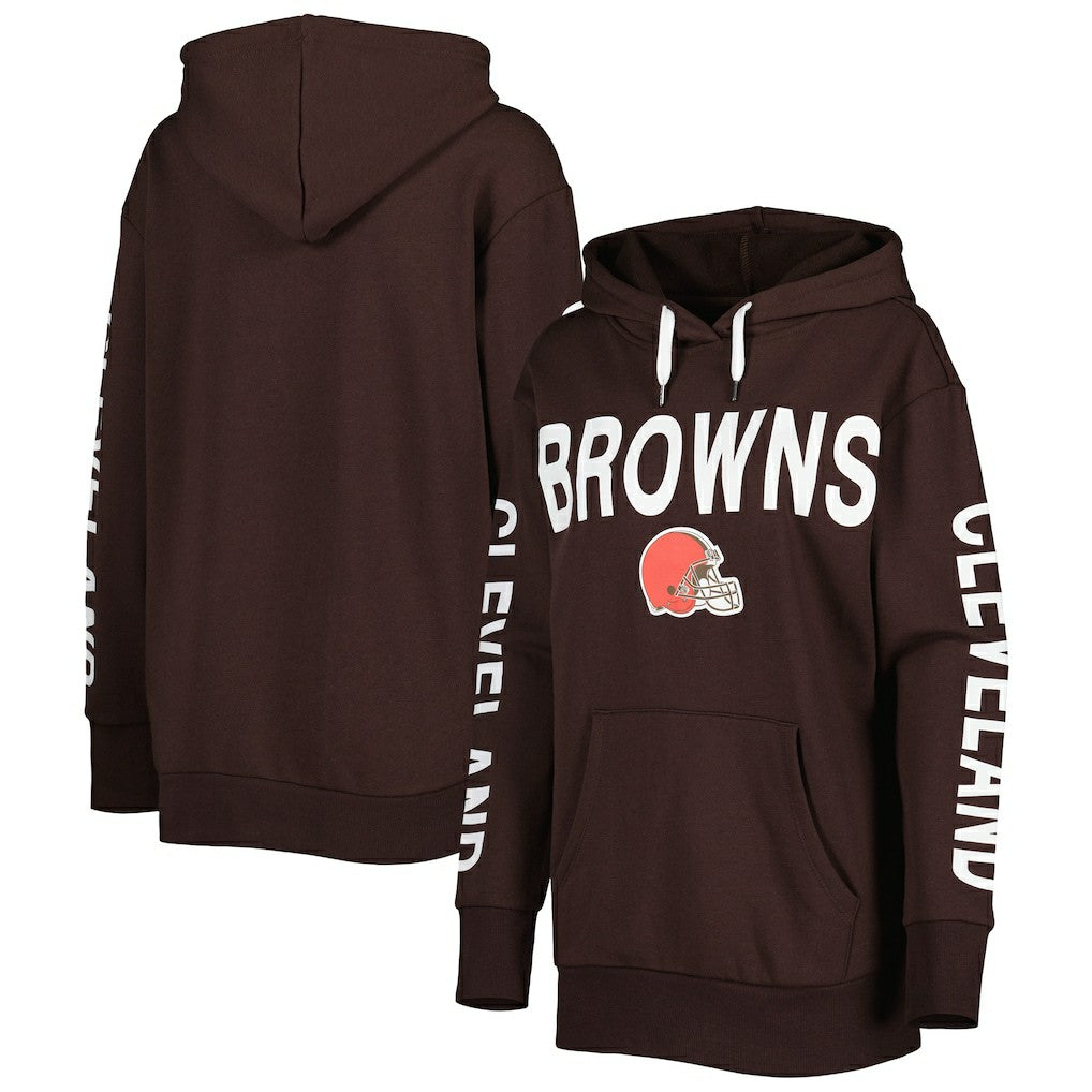 Cleveland Browns G-III 4Her by Carl Banks Women's Extra Point Pullover Hoodie - Brown outlet