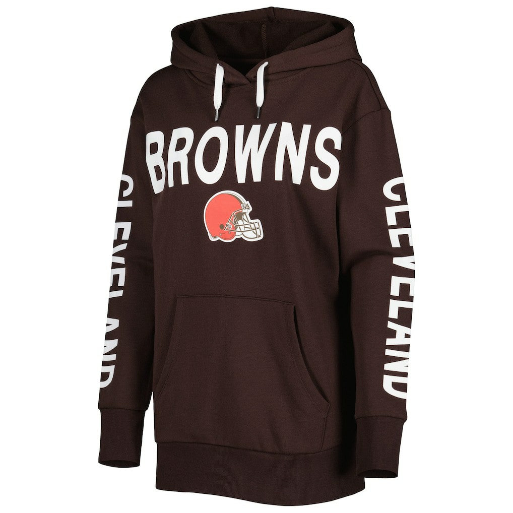 Cleveland Browns G-III 4Her by Carl Banks Women's Extra Point Pullover Hoodie - Brown outlet