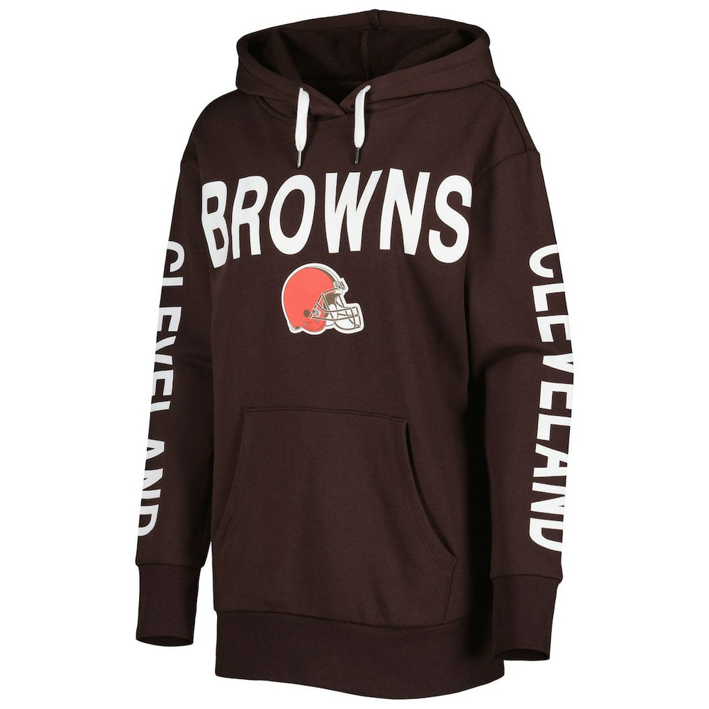 Cleveland Browns G-III 4Her by Carl Banks Women's Extra Point Pullover Hoodie - Brown outlet
