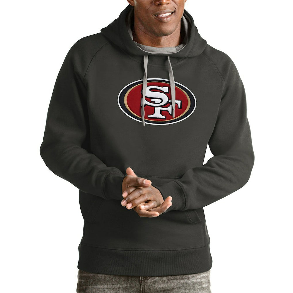 San Francisco 49ers Antigua Victory Pullover Hoodie - Charcoal on sale