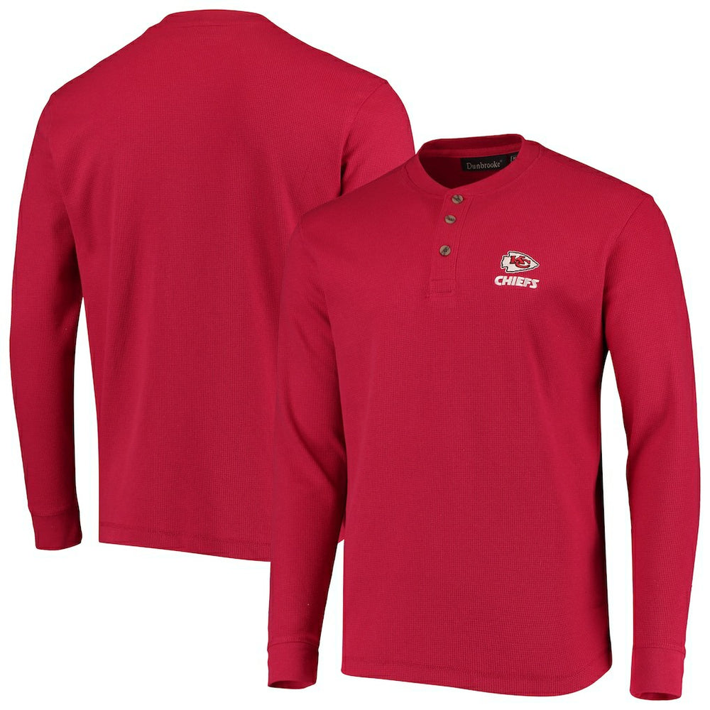 Kansas City Chiefs Dunbrooke Logo Maverick Thermal Henley Long Sleeve T-Shirt - Red outlet