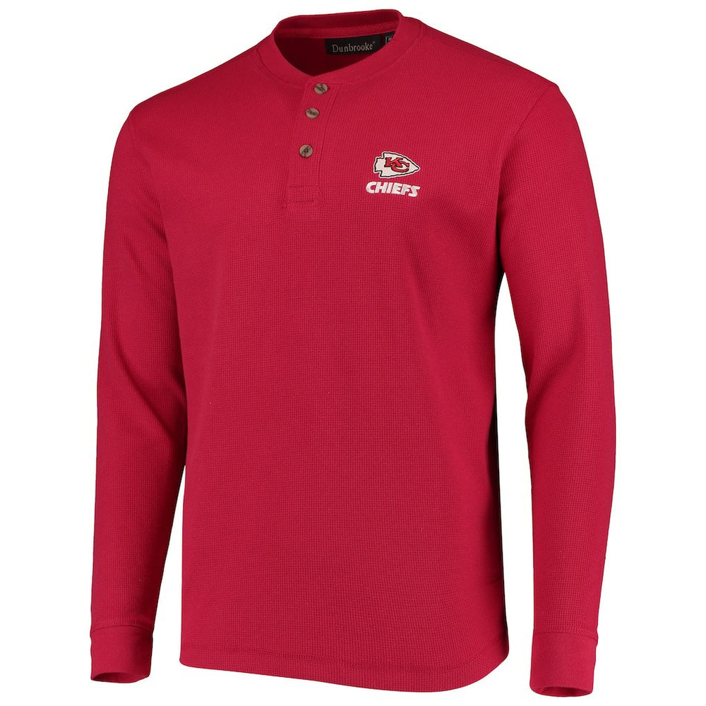 Kansas City Chiefs Dunbrooke Logo Maverick Thermal Henley Long Sleeve T-Shirt - Red outlet