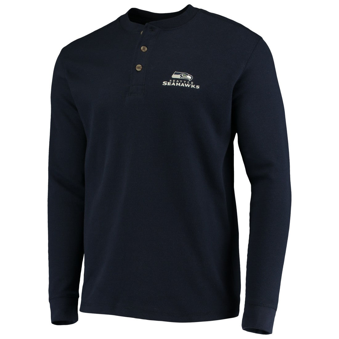 Seattle Seahawks Dunbrooke Logo Maverick Thermal Henley Long Sleeve T-Shirt - Navy sale