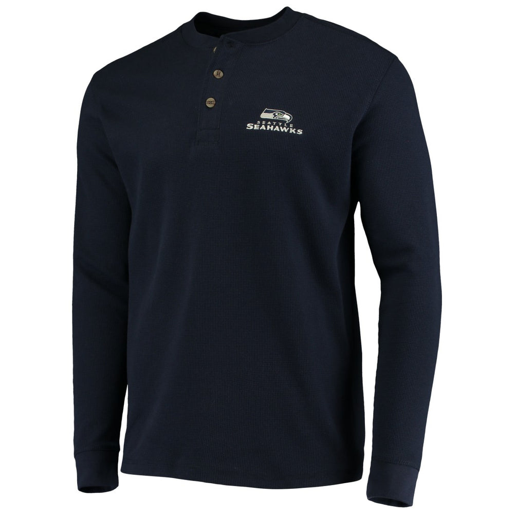 Seattle Seahawks Dunbrooke Logo Maverick Thermal Henley Long Sleeve T-Shirt - Navy sale