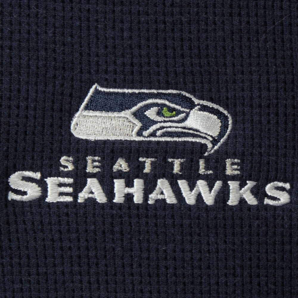 Seattle Seahawks Dunbrooke Logo Maverick Thermal Henley Long Sleeve T-Shirt - Navy sale