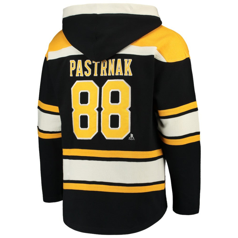 David Pastrnak Boston Bruins '47 Player Lacer Pullover Hoodie - Black Hoodies