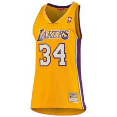 Shaquille O'Neal Los Angeles Lakers Women's 1999/00 Hardwood Classics Swingman Jersey - Gold on sale