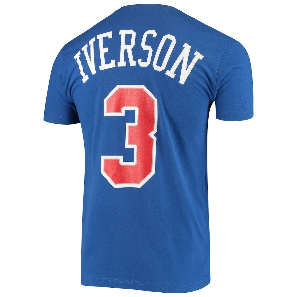 Allen Iverson Philadelphia 76ers Hardwood Classics Name & Number Player T-Shirt - Royal shop