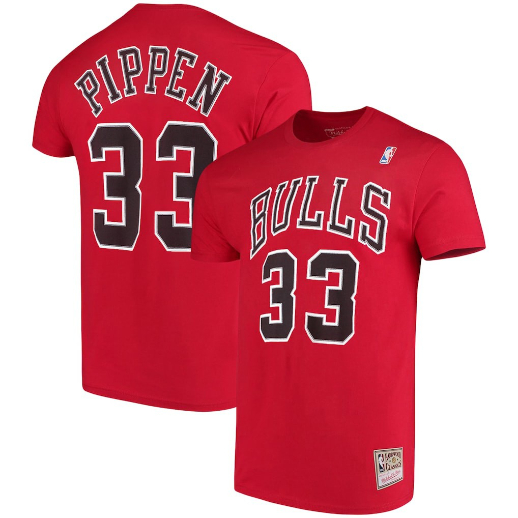 Scottie Pippen Chicago Bulls Hardwood Classics Name & Number Player T-Shirt sale - Red sale