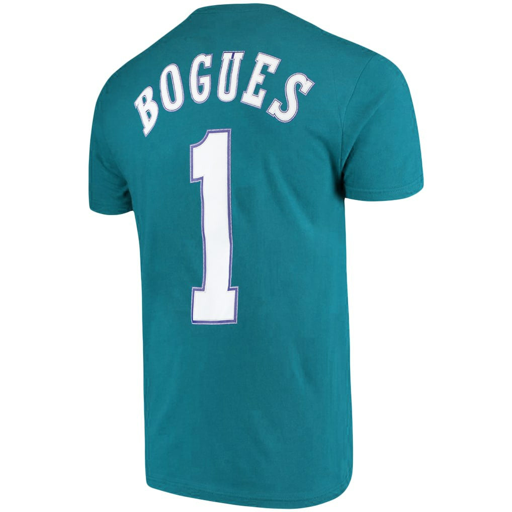 Muggsy Bogues Charlotte Hornets Hardwood Classics Name & Number Player T-Shirt - Teal cheap