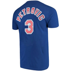 Drazen Petrovic Brooklyn Nets Hardwood Classics Name & Number Player T-Shirt - Royal on sale