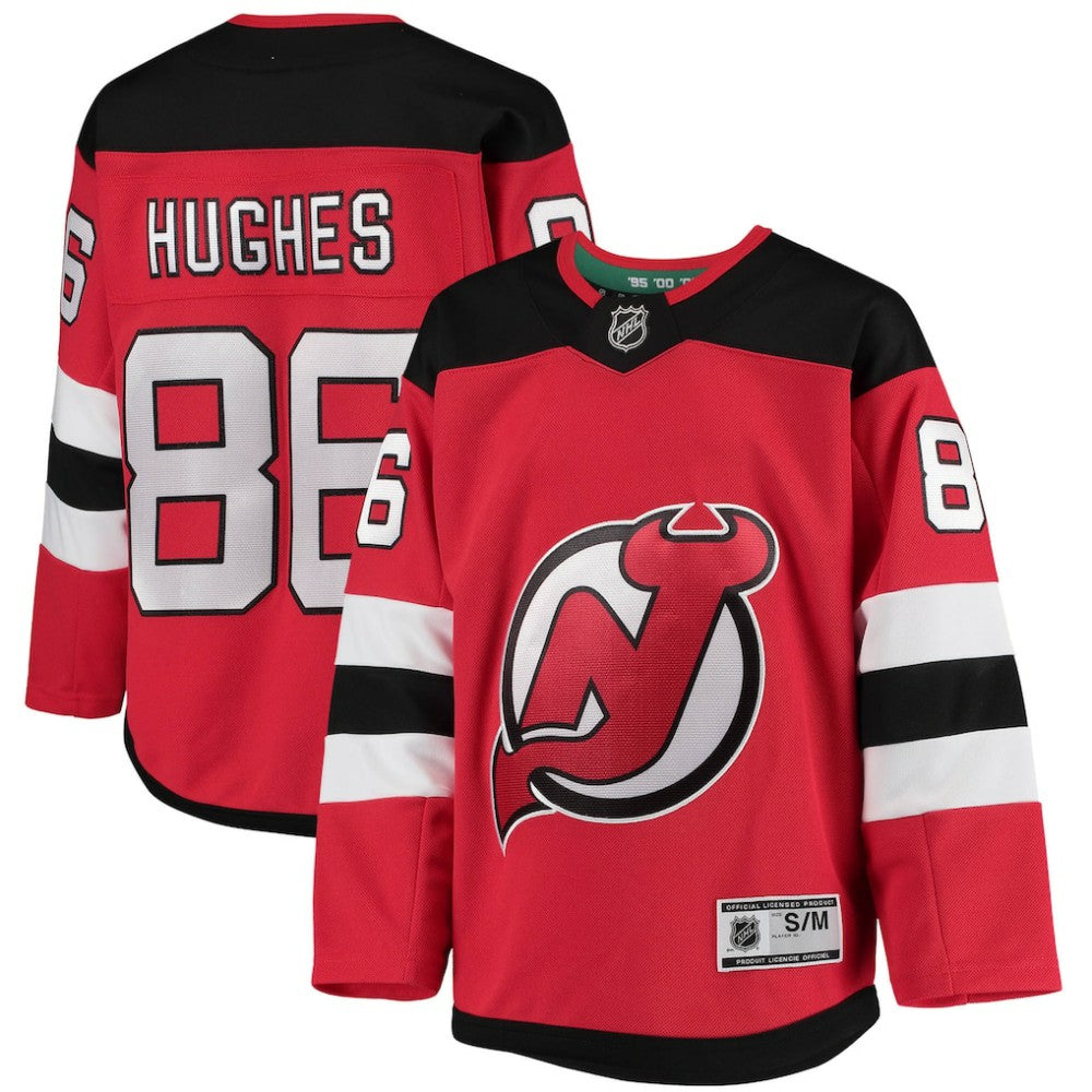 Jack Hughes New Jersey Devils Youth Home Premier Player Jersey - Red Jerseys
