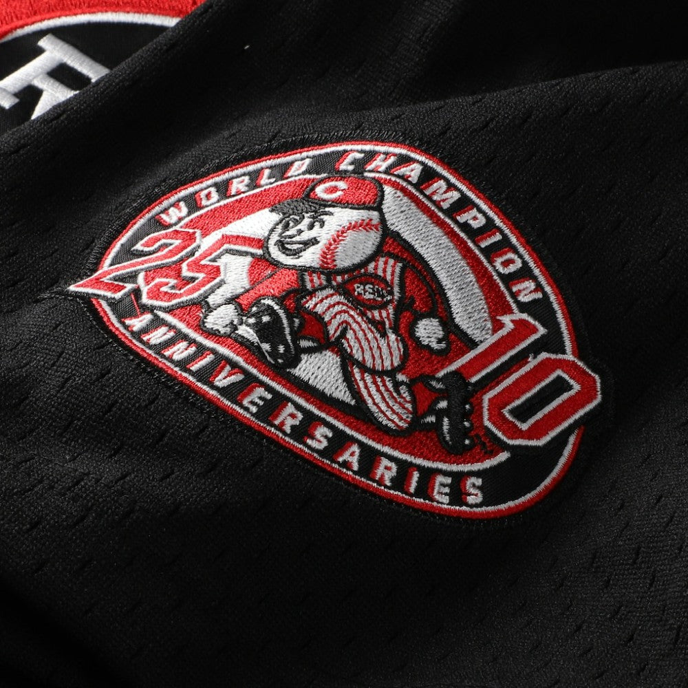 Ken Griffey Jr. Cincinnati Reds Cooperstown Collection Mesh Batting Practice Button-Up Jersey Black