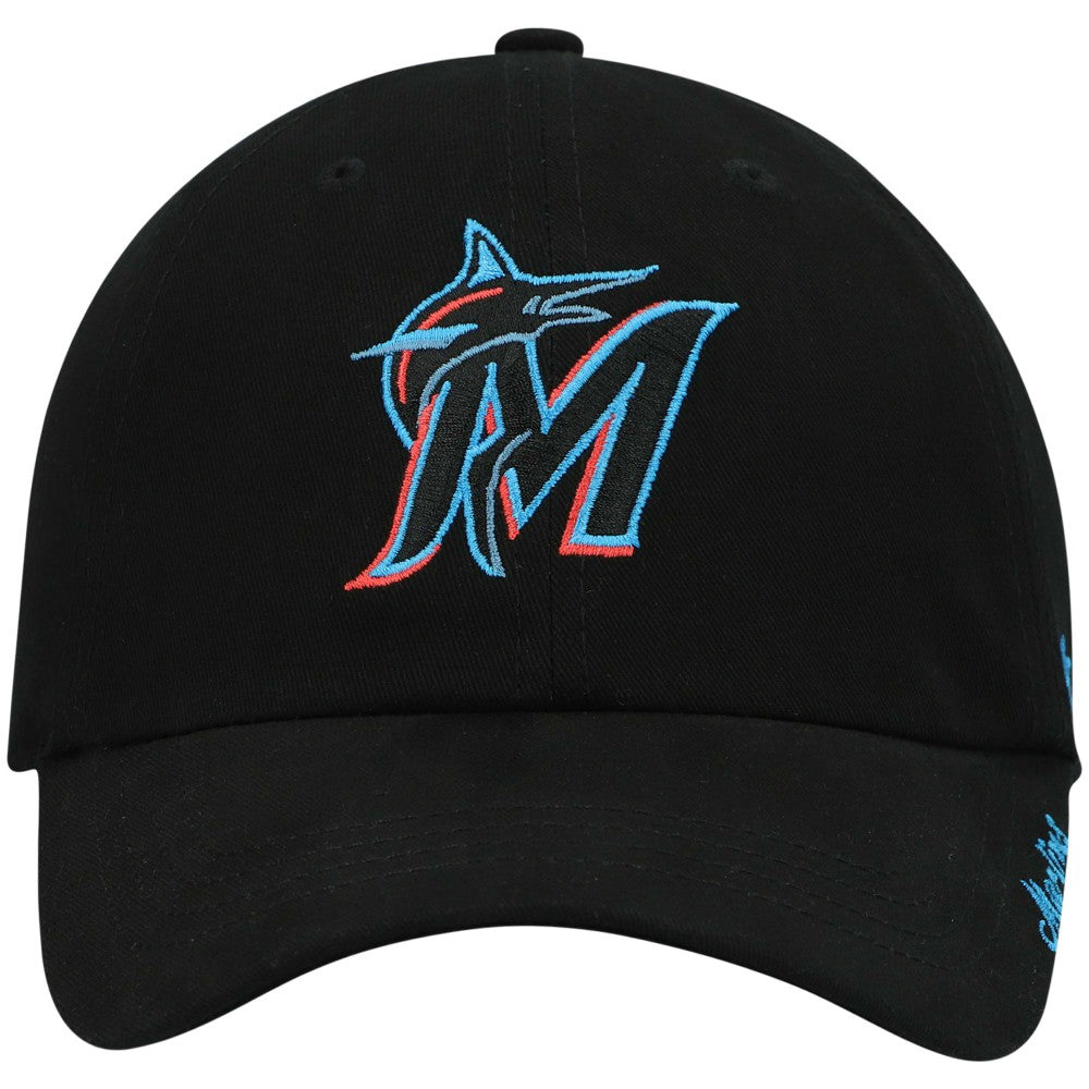 Miami Marlins Women's Team Miata Clean Up Adjustable Hat Black