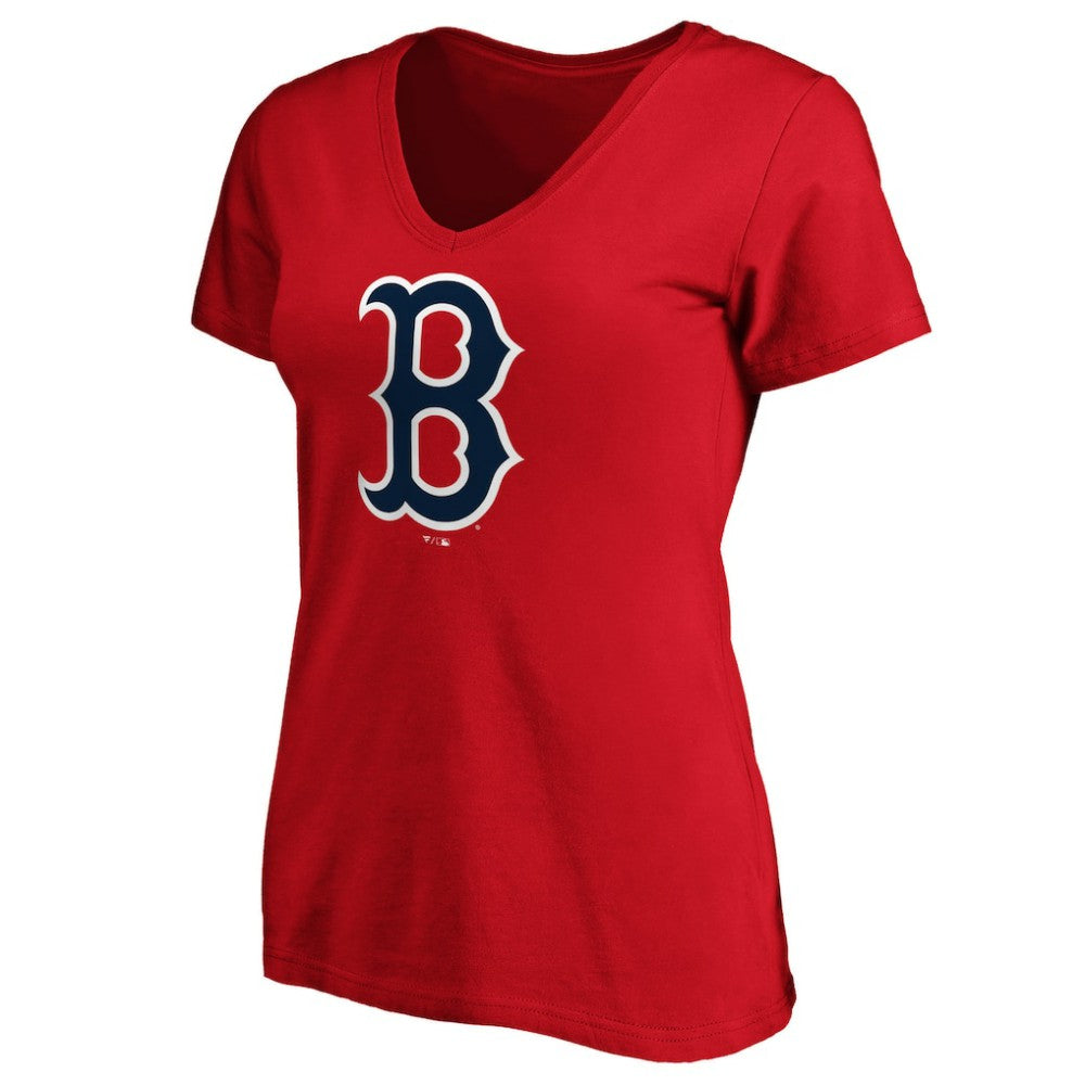 Boston Red Sox Women's Core Official Logo V-Neck T-Shirt Red