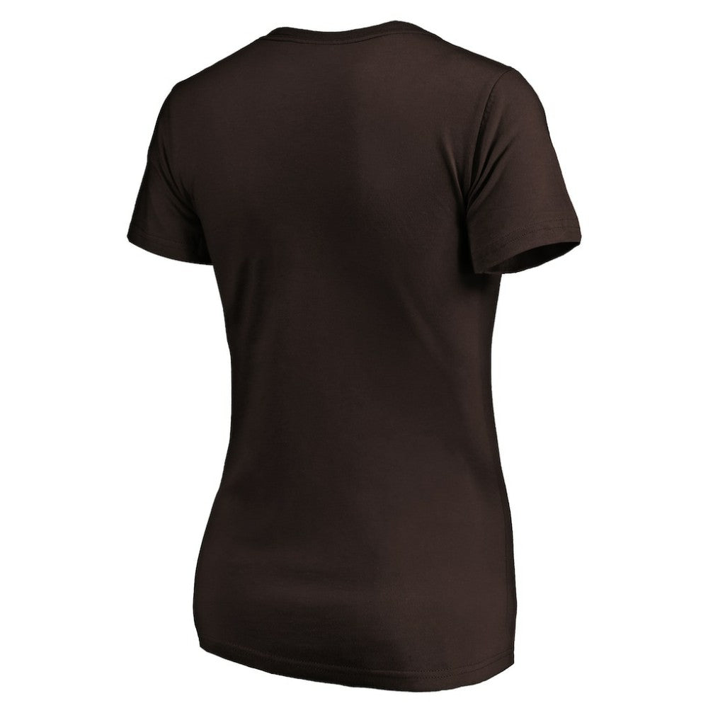 San Diego Padres Women's Core Official Logo V-Neck T-Shirt Brown
