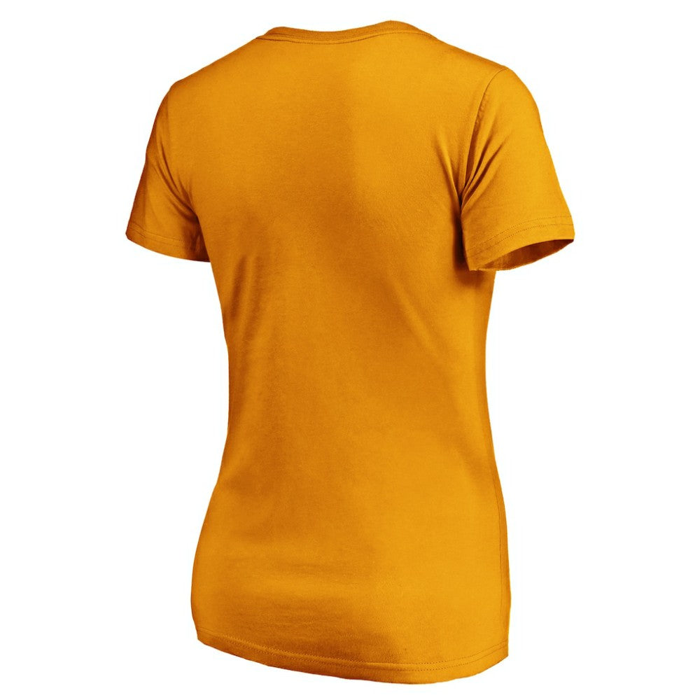 Nashville Predators Fanatics Women's Primary Logo V-Neck T-Shirt - Gold T-shirts