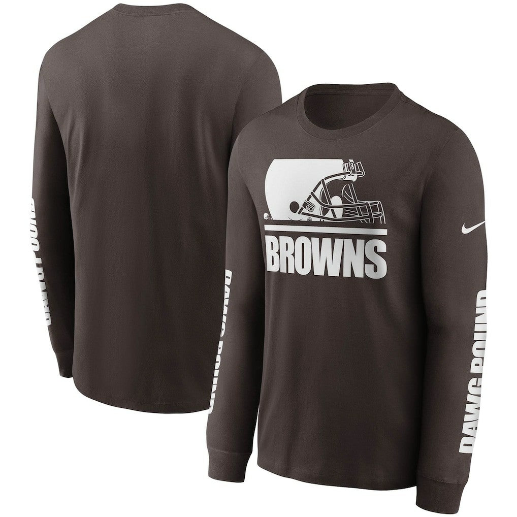 Cleveland Browns Split Local Long Sleeve T-Shirt - Brown online