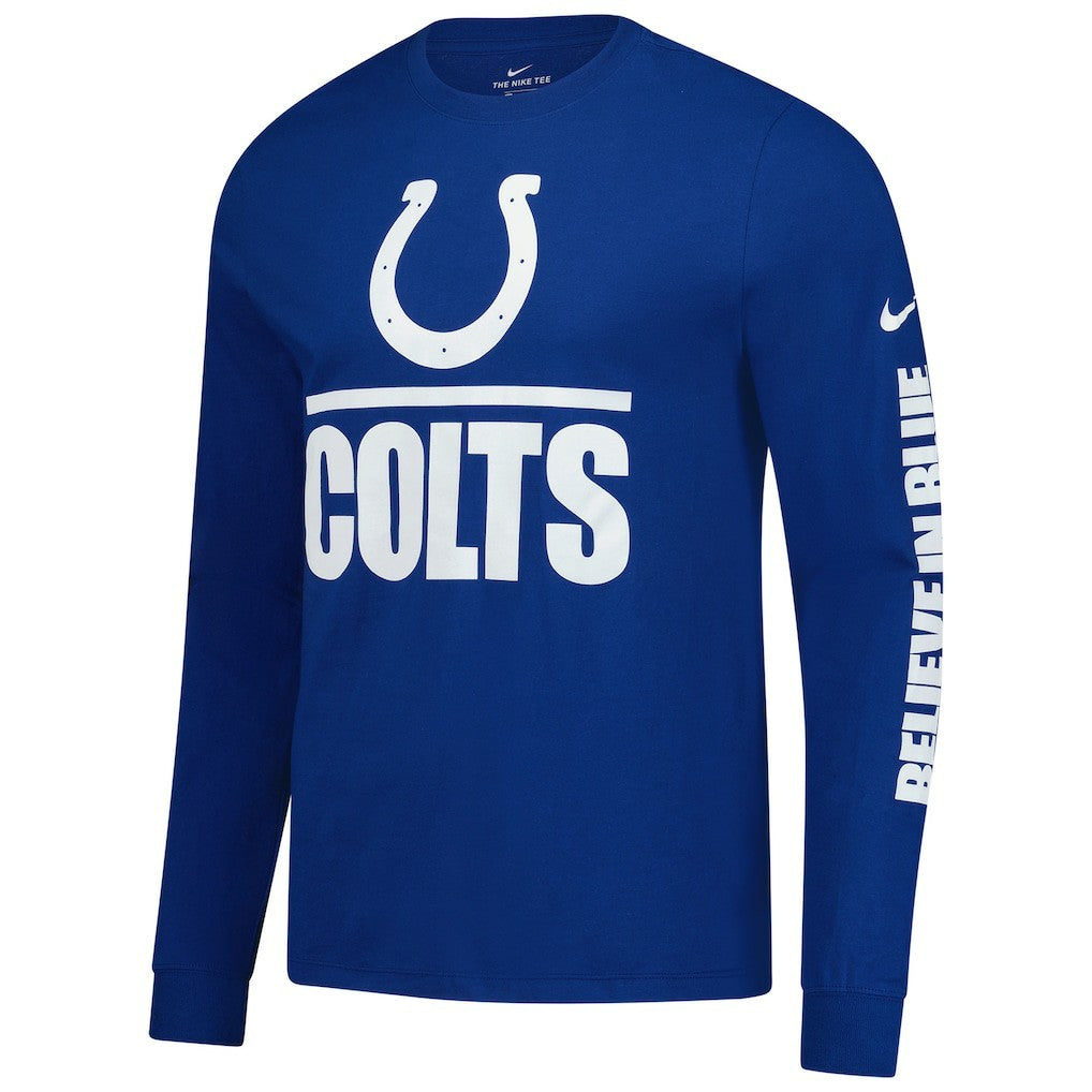 Indianapolis Colts Split Local Long Sleeve T-Shirt - Royal cheap