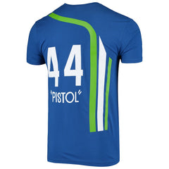 Pete Maravich Atlanta Hawks Hardwood Classics Stitch Name & Number T-Shirt - Blue discount