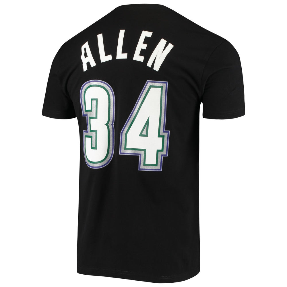 Ray Allen Milwaukee Bucks Hardwood Classics Stitch Name & Number T-Shirt - Black sale