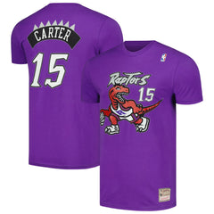 Vince Carter Toronto Raptors Hardwood Classics Stitch Name & Number T-Shirt - Purple for sale