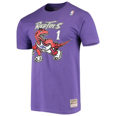 Tracy McGrady Toronto Raptors Hardwood Classics Stitch Name & Number T-Shirt - Purple cheap