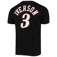 Allen Iverson Philadelphia 76ers Hardwood Classics Stitch Name & Number T-Shirt sale - Black sale