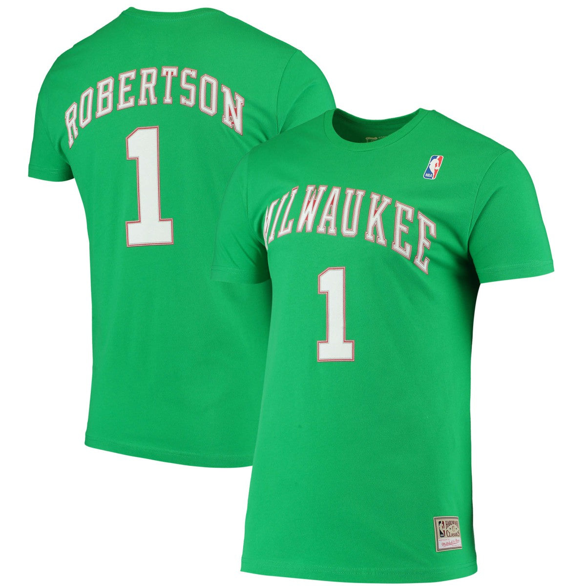 Oscar Robertson Milwaukee Bucks Hardwood Classics Stitch Name & Number T-Shirt - Green cheap