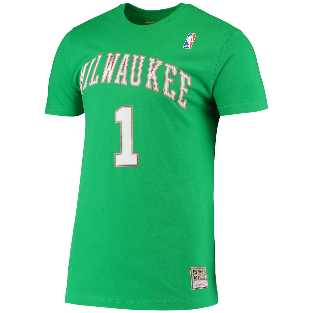 Oscar Robertson Milwaukee Bucks Hardwood Classics Stitch Name & Number T-Shirt - Green cheap