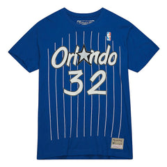 Shaquille O'Neal Orlando Magic Hardwood Classics Stitch Name & Number T-Shirt - Blue shop