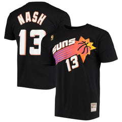 Steve Nash Phoenix Suns Hardwood Classics Stitch Name & Number T-Shirt - Black on sale