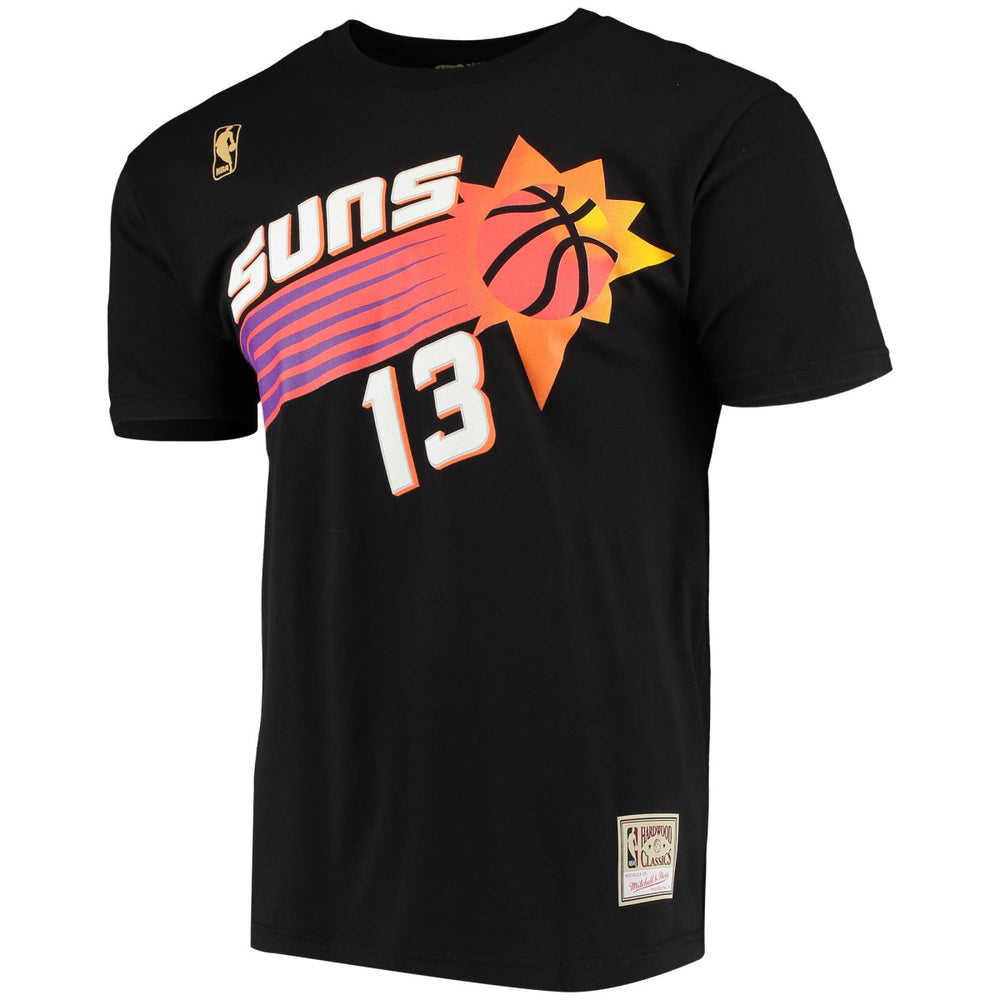 Steve Nash Phoenix Suns Hardwood Classics Stitch Name & Number T-Shirt - Black on sale