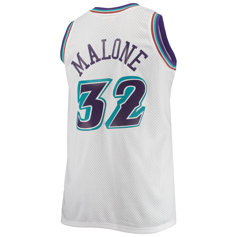 Karl Malone Utah Jazz 1996/97 Big & Tall Hardwood Classics Swingman Jersey - White for sale