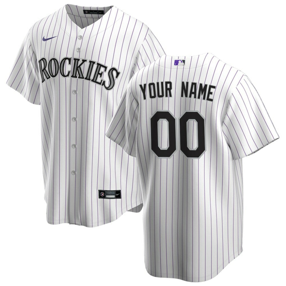 Colorado Rockies Home Replica Custom Jersey White