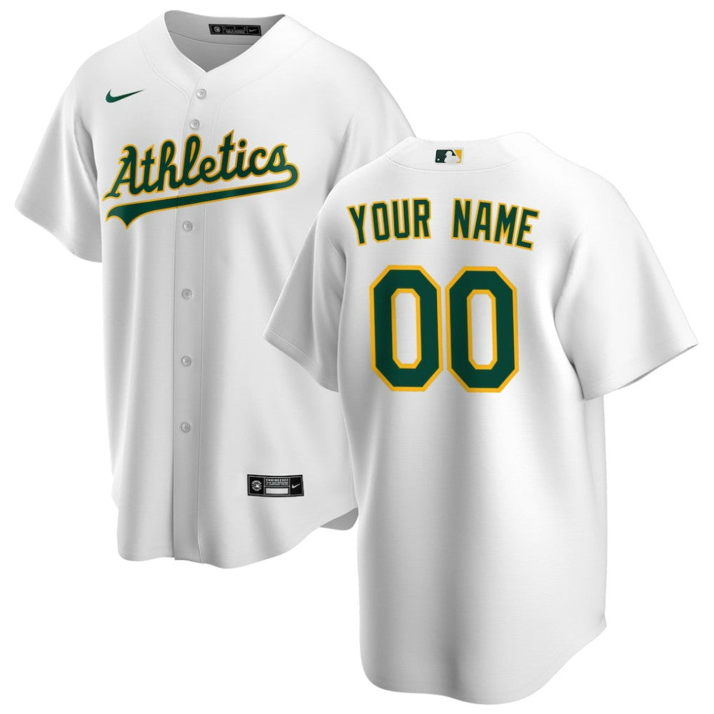 Athletics Home Replica Custom Jersey White