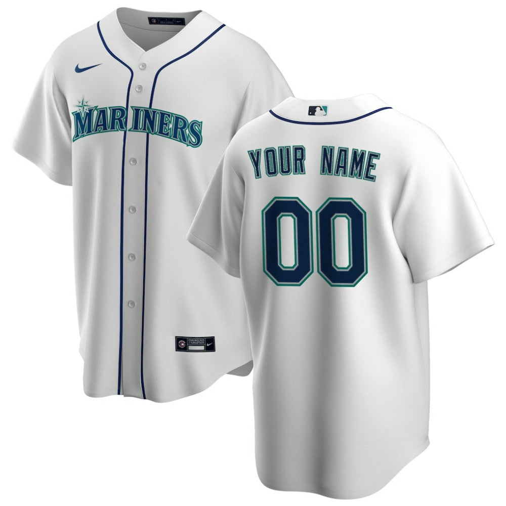 Seattle Mariners Home Replica Custom Jersey White