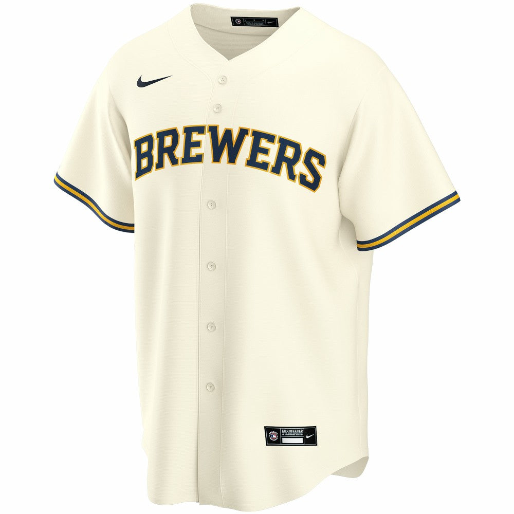 Milwaukee Brewers Home Replica Custom Jersey Cream