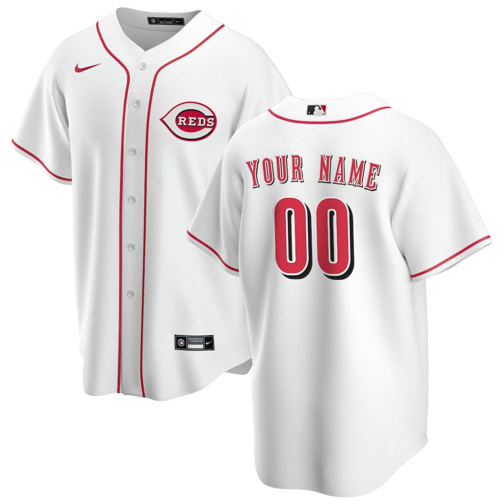 Cincinnati Reds Home Replica Custom Jersey White