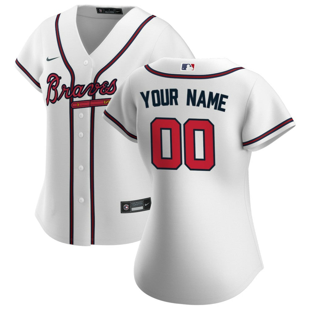Atlanta Braves Women's Home Replica Custom Jersey White