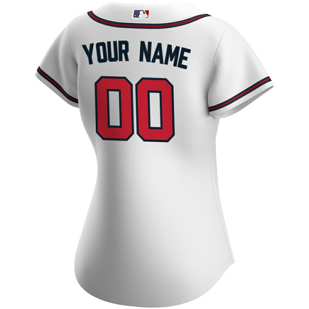 Atlanta Braves Women's Home Replica Custom Jersey White