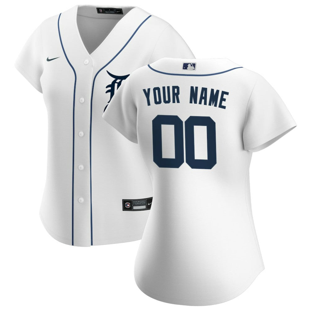 Detroit Tigers Women's Home Replica Custom Jersey White